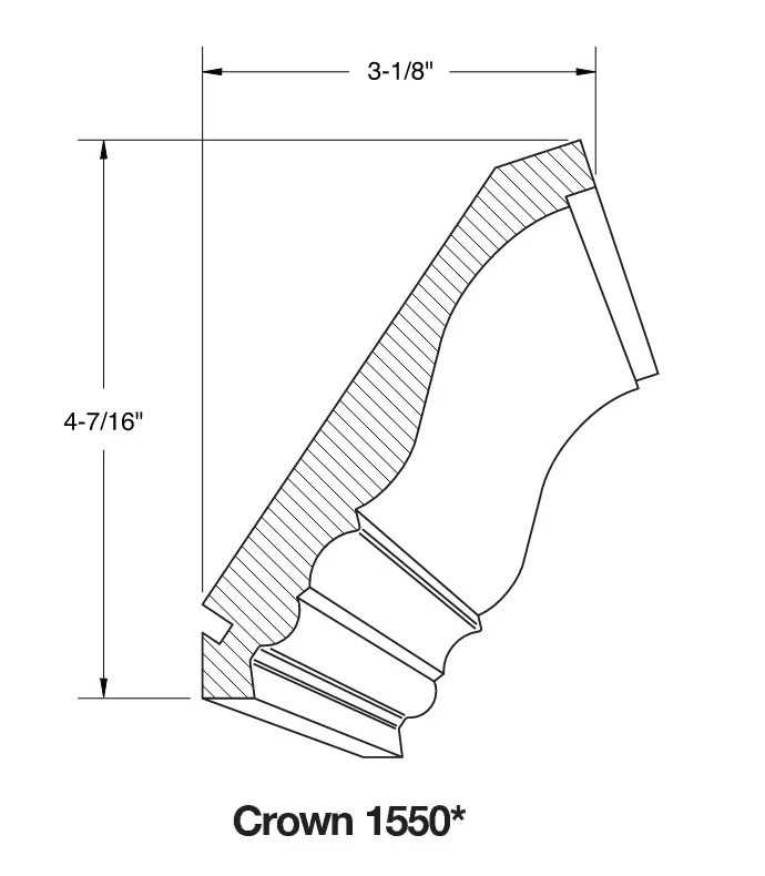 Crown 1550 cabinet molding profile