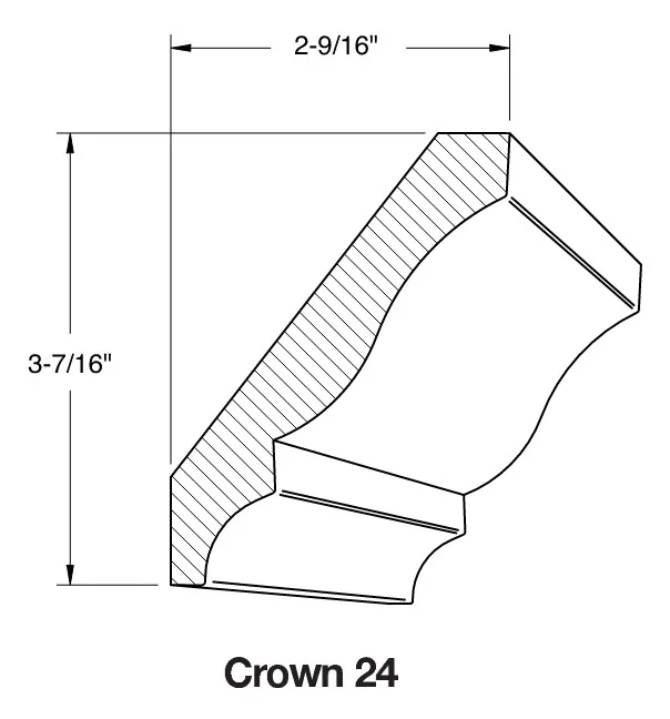 Crown 24 cabinet molding profile