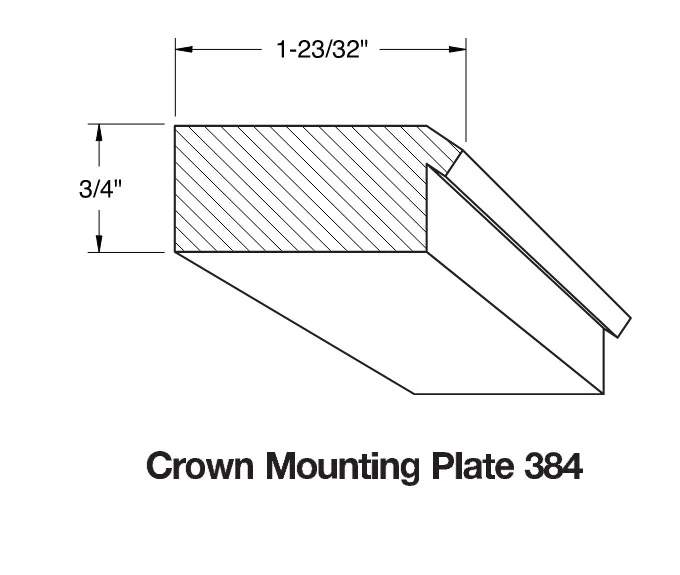 Crown Mounting Plate 384 cabinet molding profile