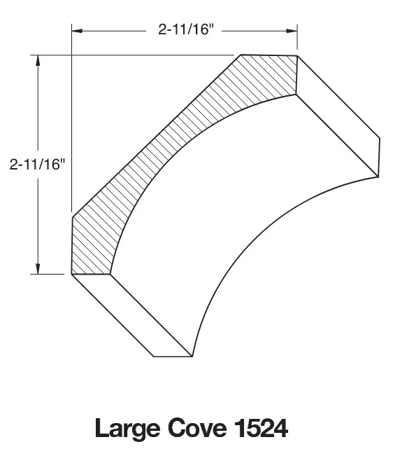 Large Cove 1524 cabinet molding profile