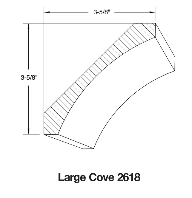 Large Cove 2618 cabinet molding profile