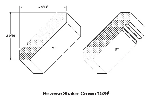 Reverse Shaker Crown 1529 cabinet molding profile