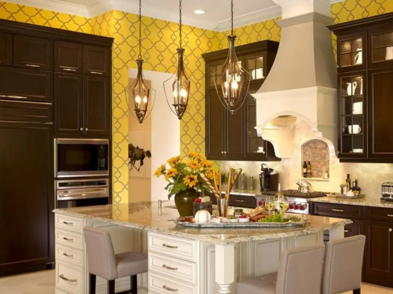 Chef&rsquo;s Kitchen with Custom Hood and Glass Door Cabinets