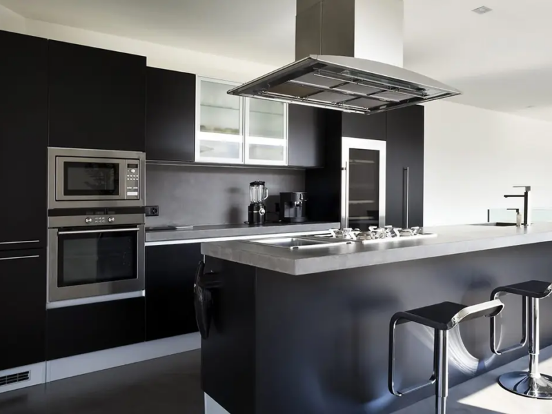 Contemporary Kitchen with custom cabinetry