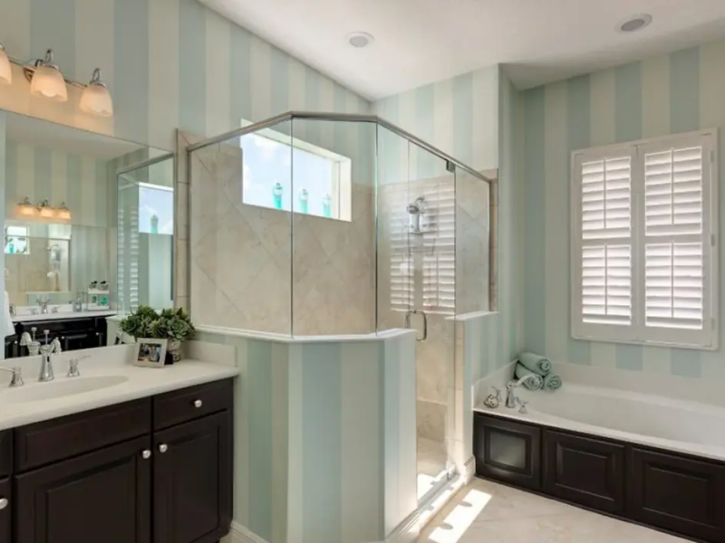 Traditional Bath with Custom Cabinets