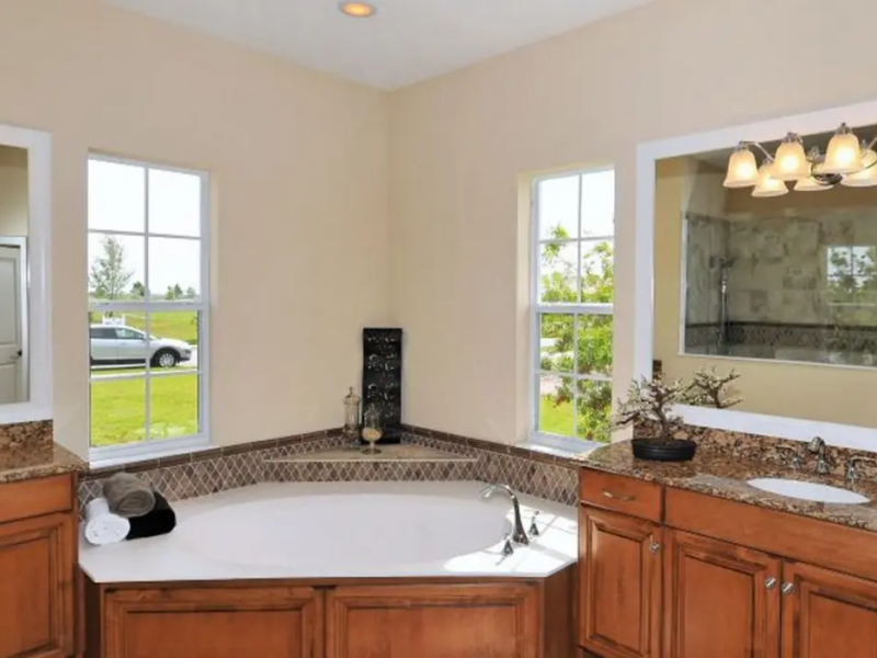 Traditional Bath with Custom Cabinets