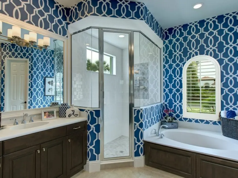Traditional Bath with Custom Cabinets