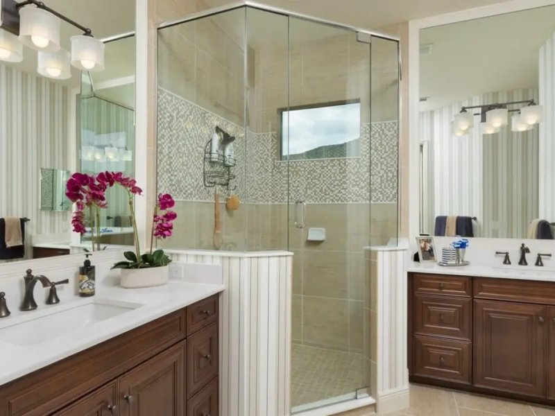 Traditional Bath with Custom Cabinets