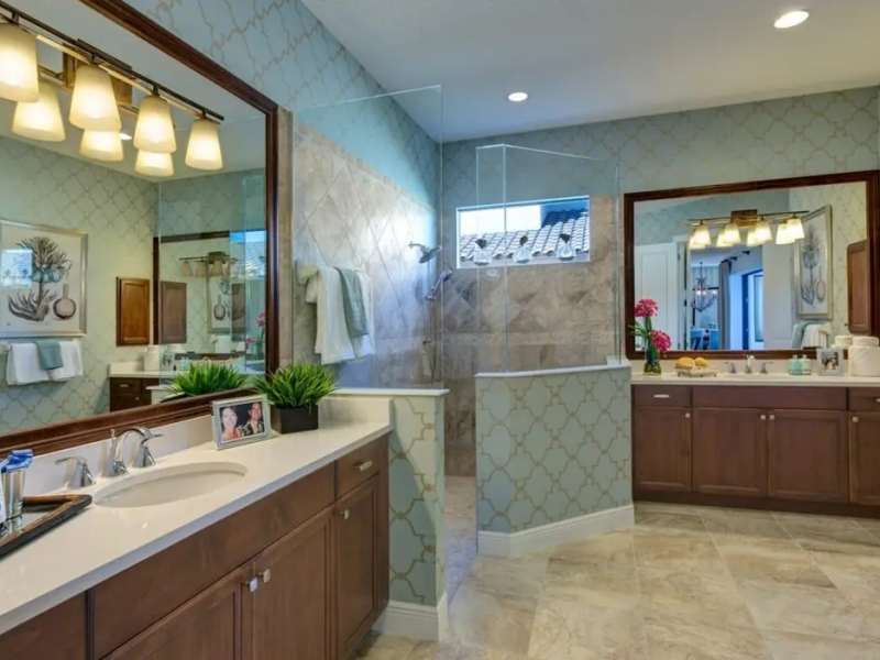 Transitional Bath with Custom Cabinets
