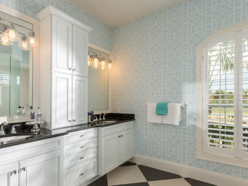 Transitional Bath with Custom Cabinets
