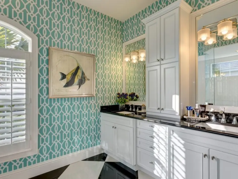 Transitional Bath with Custom Cabinets