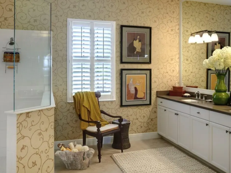 Transitional Bath with Custom Cabinets