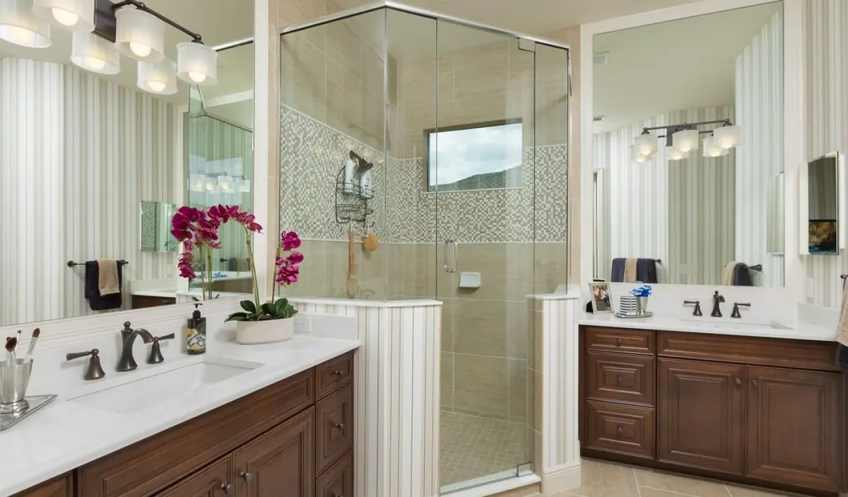 Traditional Bath with Custom Cabinets