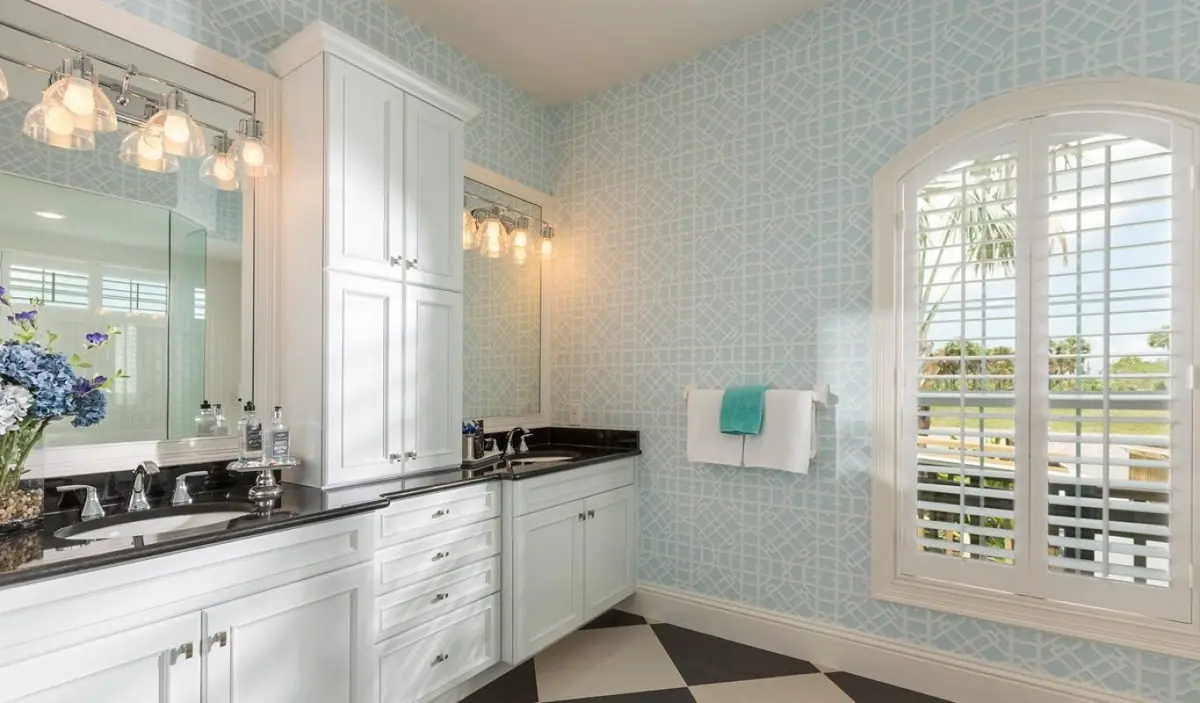 Transitional Bath with Custom Cabinets