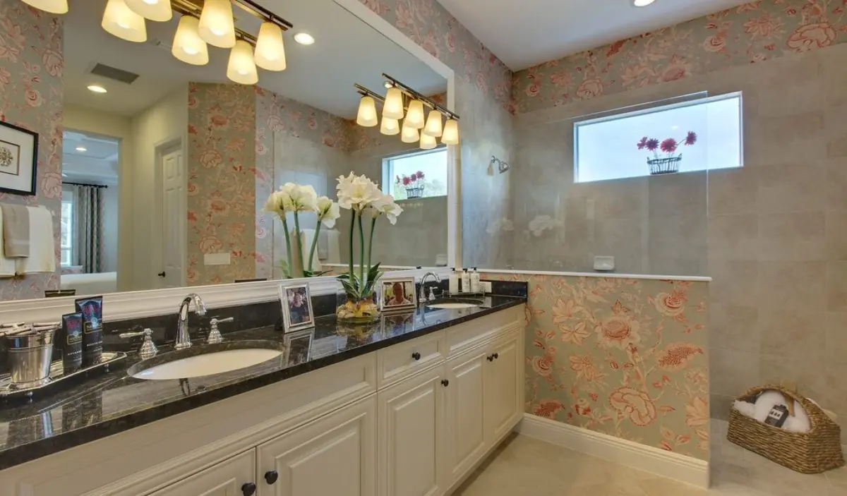 Traditional Bath with Custom Cabinets