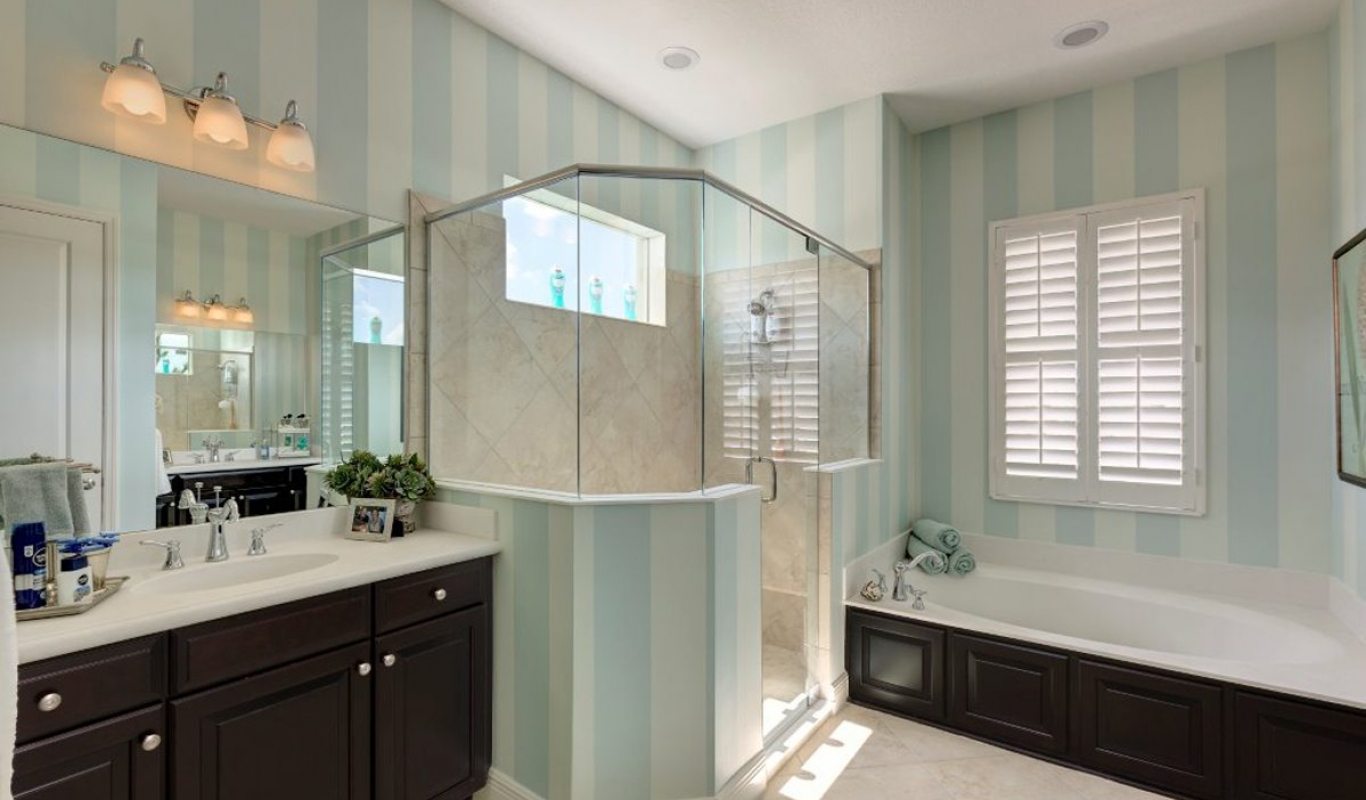 Custom Bathroom with Traditional Cabinetry and Tub Skirt