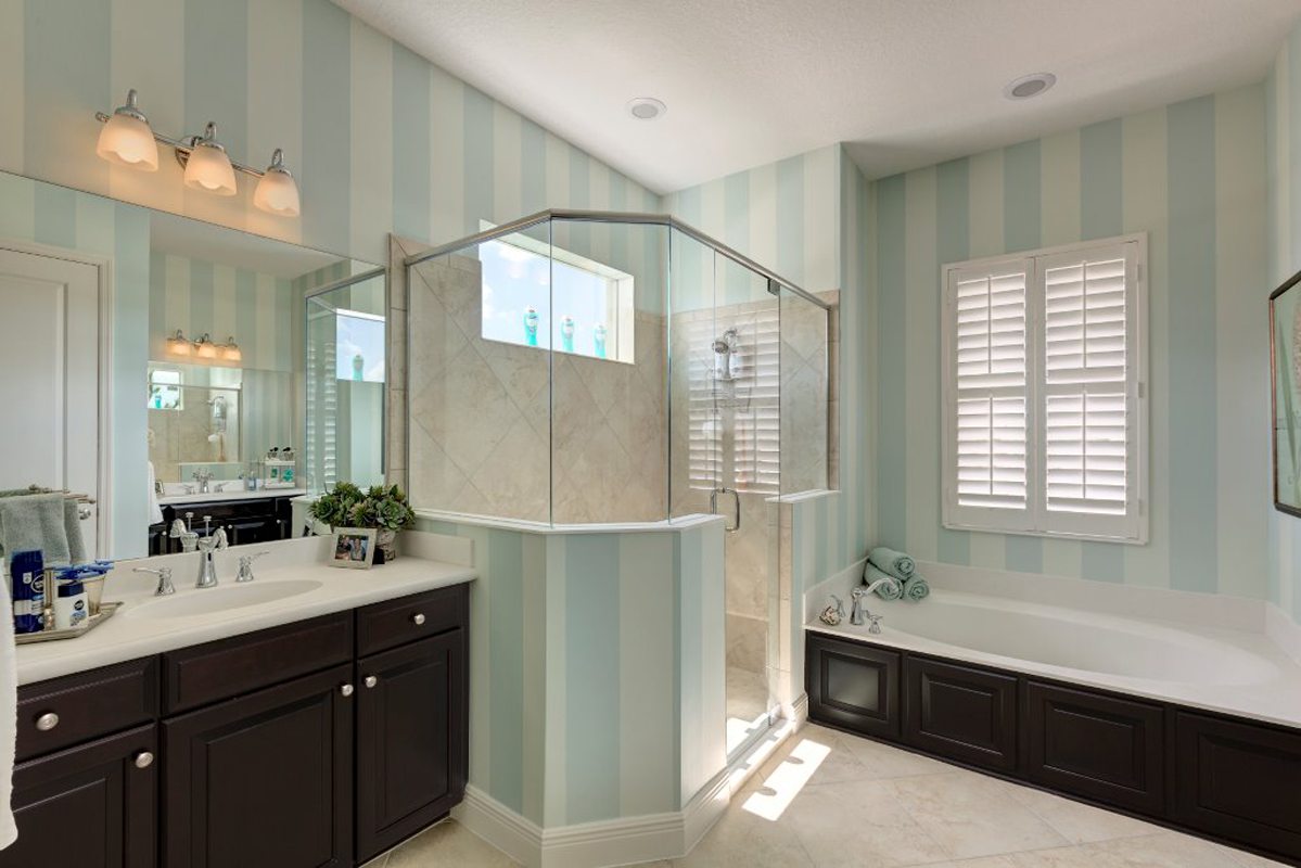 Custom Bathroom with Traditional Cabinetry and Tub Skirt