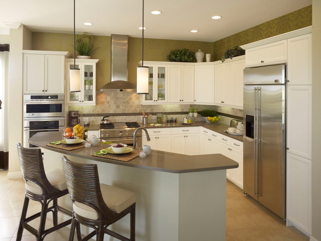 Transitional Custom Kitchen with Custom White Cabinets